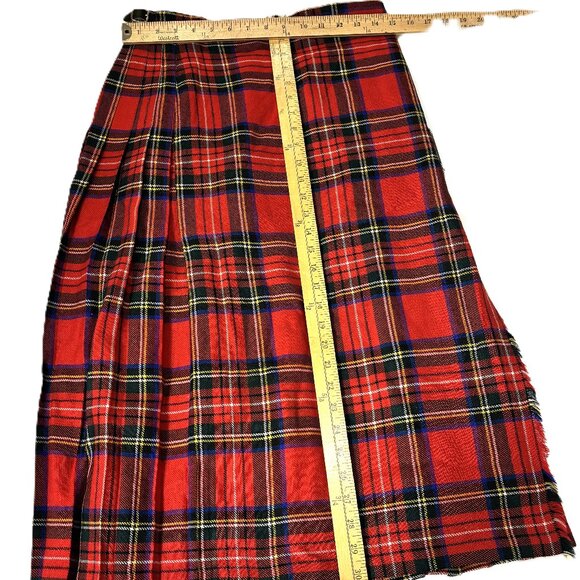 Highland Home Industries Made in Scotland Red Plaid Kilt Size 14 Vtg - Picture 10 of 12